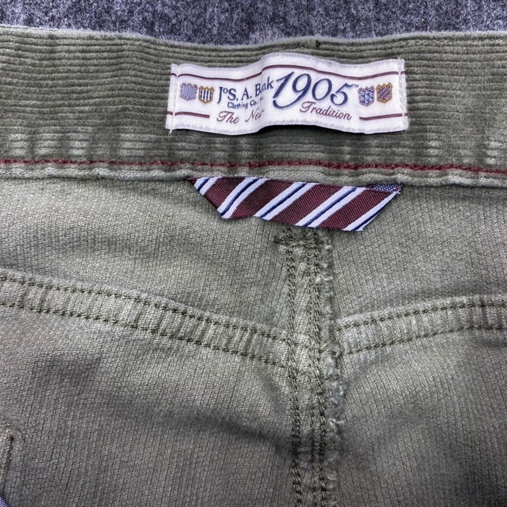 Jos. A. Bank Corduroy Pants Mens 36x32 Olive Green 1905 Tradition Tailored Fit - Picture 3 of 13